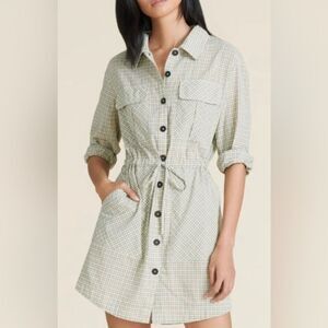 Veronica Beard L Alyse Plaid Shirtdress Contemporary Transitional Fall Green